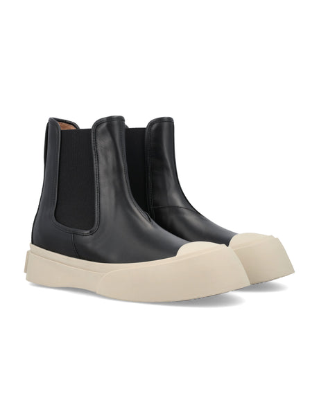 MARNI Sleek Leather Platform Boots