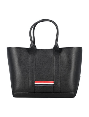 THOM BROWNE Elegant Tricolor Mini Tote Handbag - 25.5cm x 31cm x 12cm