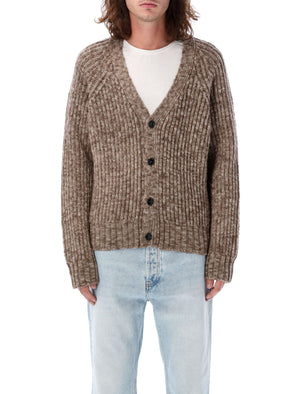 AMI PARIS Ribbed Cropped Cardigan - Men’s Relaxed Fit (L)