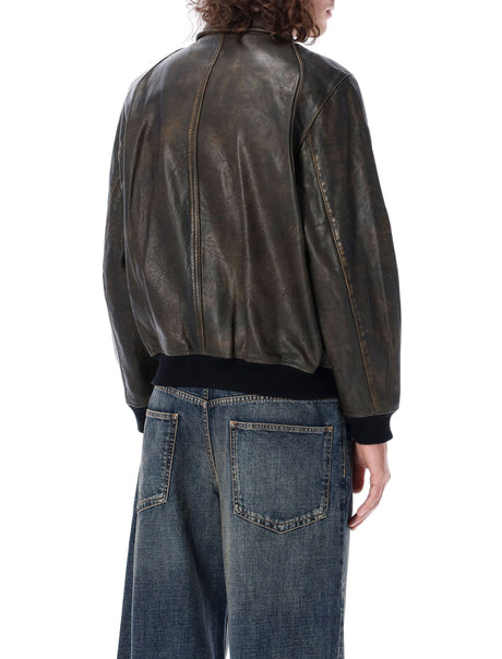 ISABEL MARANT Elegant Dark Brown Leather Jacket for Men