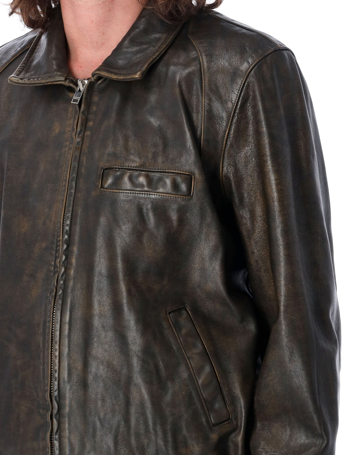 ISABEL MARANT Elegant Dark Brown Leather Jacket for Men