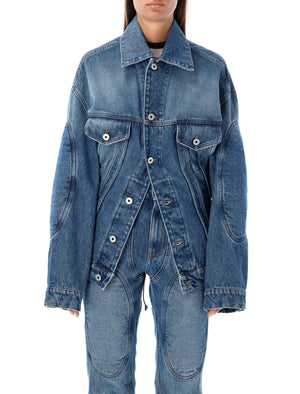 JEAN PAUL GAULTIER Oversized Denim Jacket with Lacing - Size S