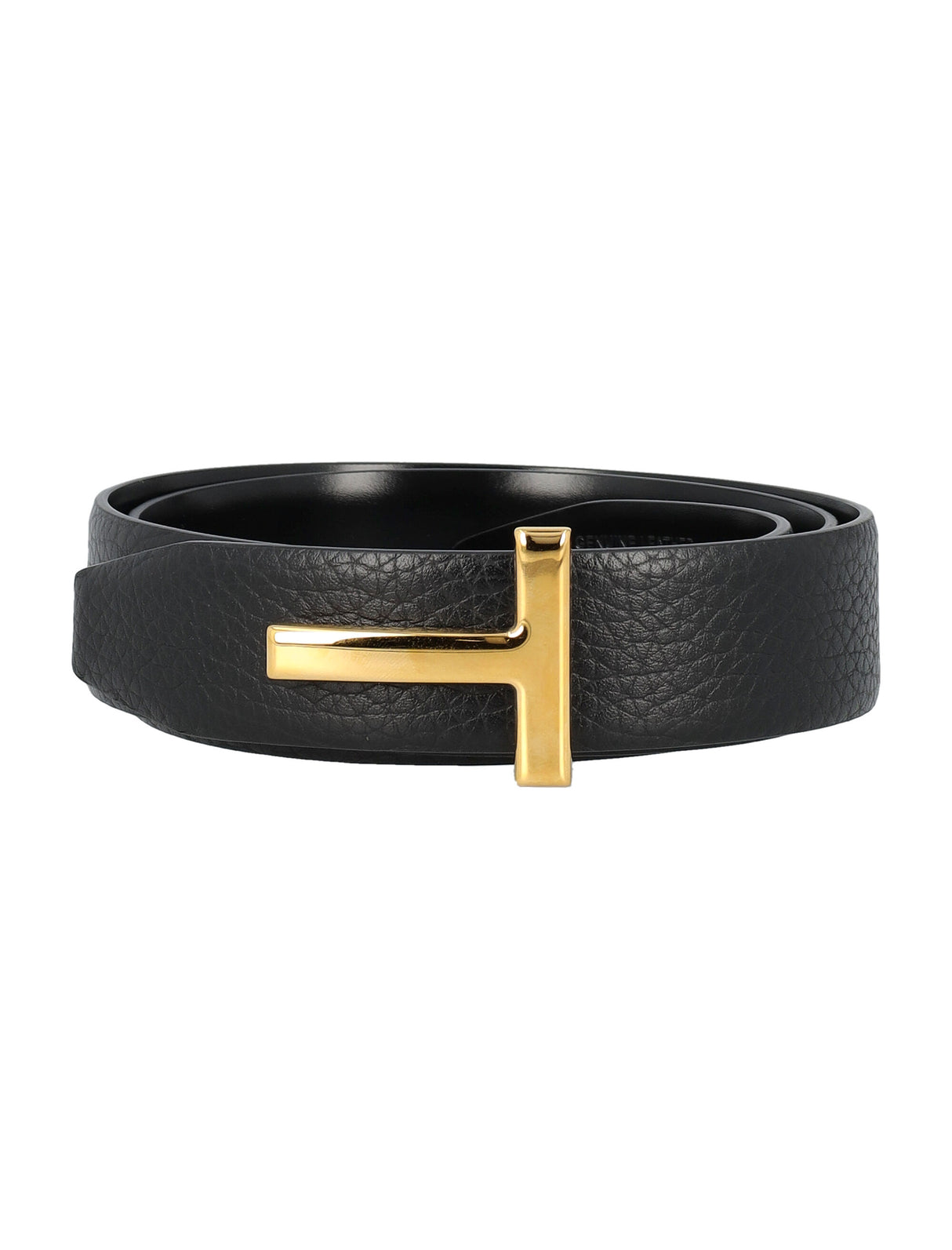 TOM FORD Reversible Grain Leather Mini Belt with Gold-Tone Buckle - 3cm