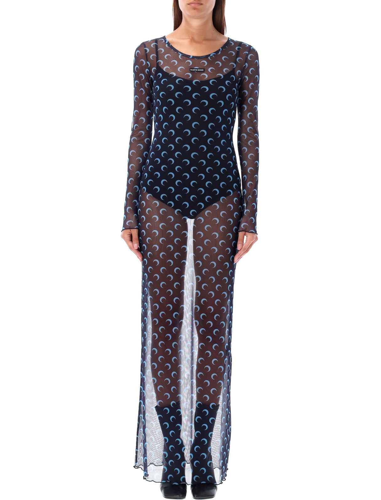 MARINE SERRE Celestial Mesh Maxi Dress