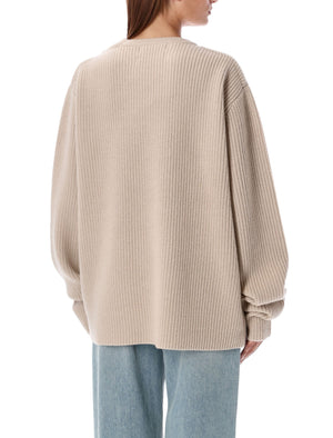 EXTREME CASHMERE Luxe Ribbed Cashmere Crew Neck Sweater