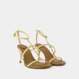 JACQUEMUS Pralu Sandals - Women's Tan Sheepskin & Calfskin SS24 Shoes