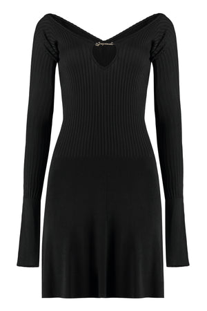 JACQUEMUS Black Flared Hem Mini-Dress for Women