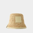 JACQUEMUS Tan Raffia Bucket Hat for both Men and Women