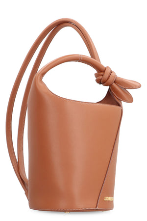 JACQUEMUS Chic Mini Bucket Bag in Saddle Brown - 22x39x22 cm