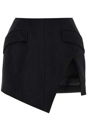 MUGLER Asymmetric Mini Skirt with Side Slit - Size 36