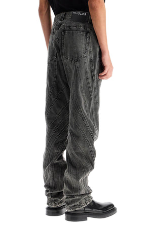 MUGLER Spiral Baggy Tapered Jeans