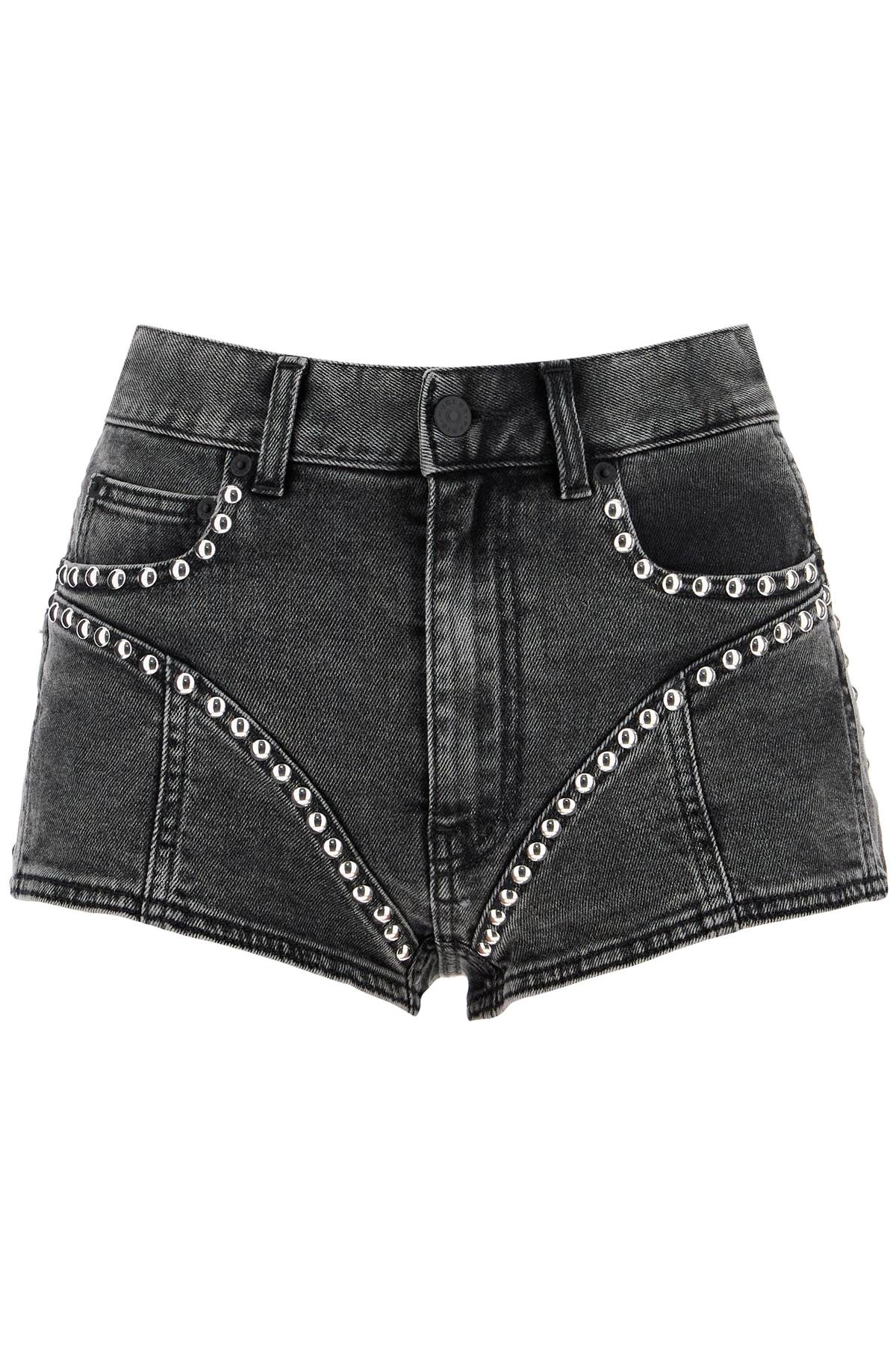 MUGLER Slim Fit Denim Shorts with Studs - Size 26