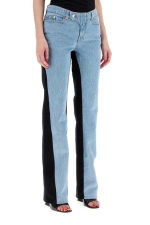 MUGLER Two-Tone Straight Leg Jeans - Size 26