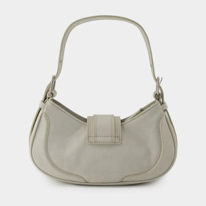 OSOI Elegant White Leather Hobo Shoulder Bag