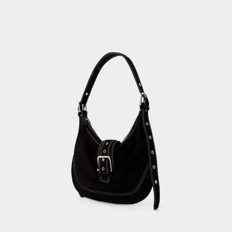 OSOI Elegant Midnight Black Leather Hobo Shoulder Bag