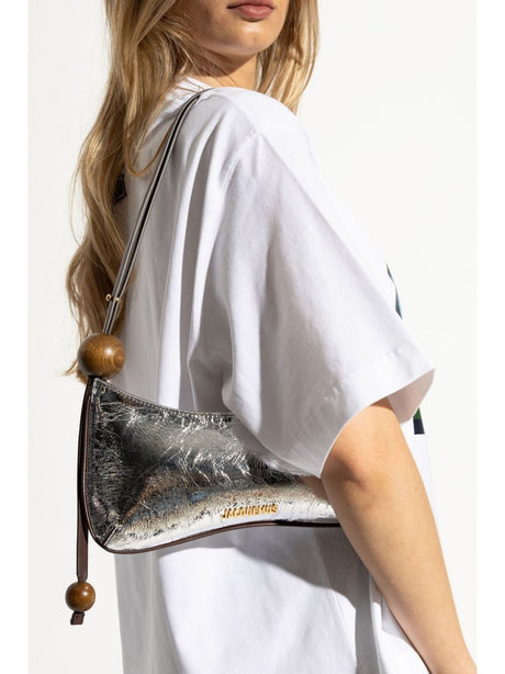 JACQUEMUS Silver Mini Kiss Pearl Handbag