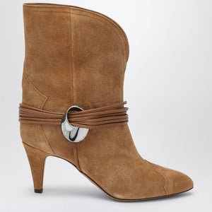 ISABEL MARANT  LOW COGNAC-COLOURED SUEDE BOOT