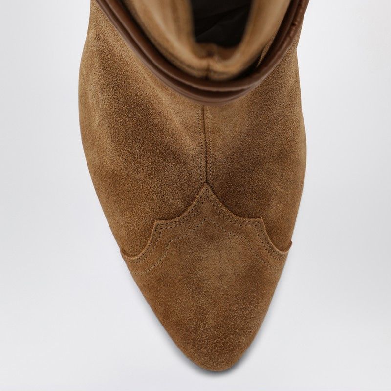 ISABEL MARANT  LOW COGNAC-COLOURED SUEDE BOOT