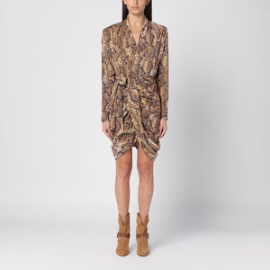 ISABEL MARANT Mini Snake Print Velvet Dress