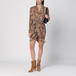 ISABEL MARANT Mini Snake Print Velvet Dress