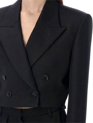 MAGDA BUTRYM Women's Cropped Double Breasted Blazer in Black