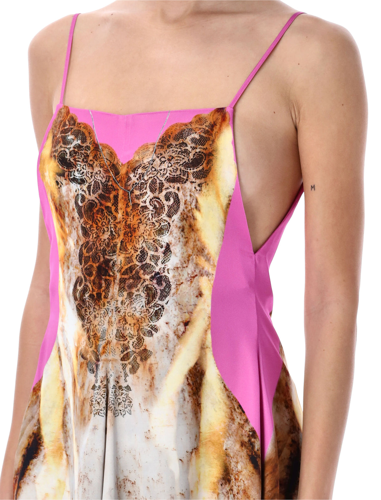 فستان قصير بطباعة زهور مع أحزمة قابلة للتعديل وحافة منفوشة للنساء