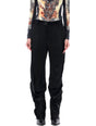 Y/PROJECT Banana Slim Pants in Black for Women - Low Waist with Satin Finish and Ruffle Detail