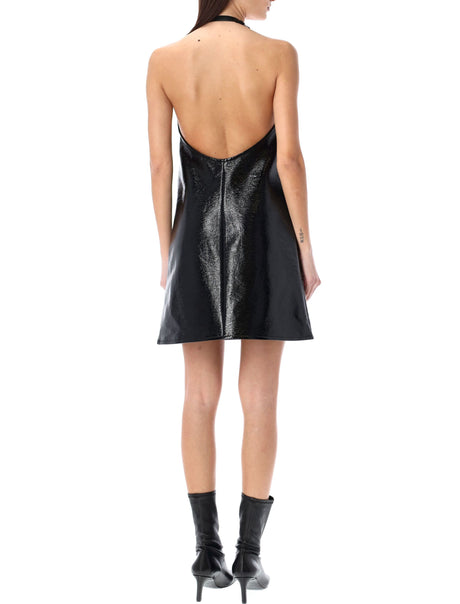 Buckle Babydoll塑料连衣裙- 女式短款黑色连衣裙