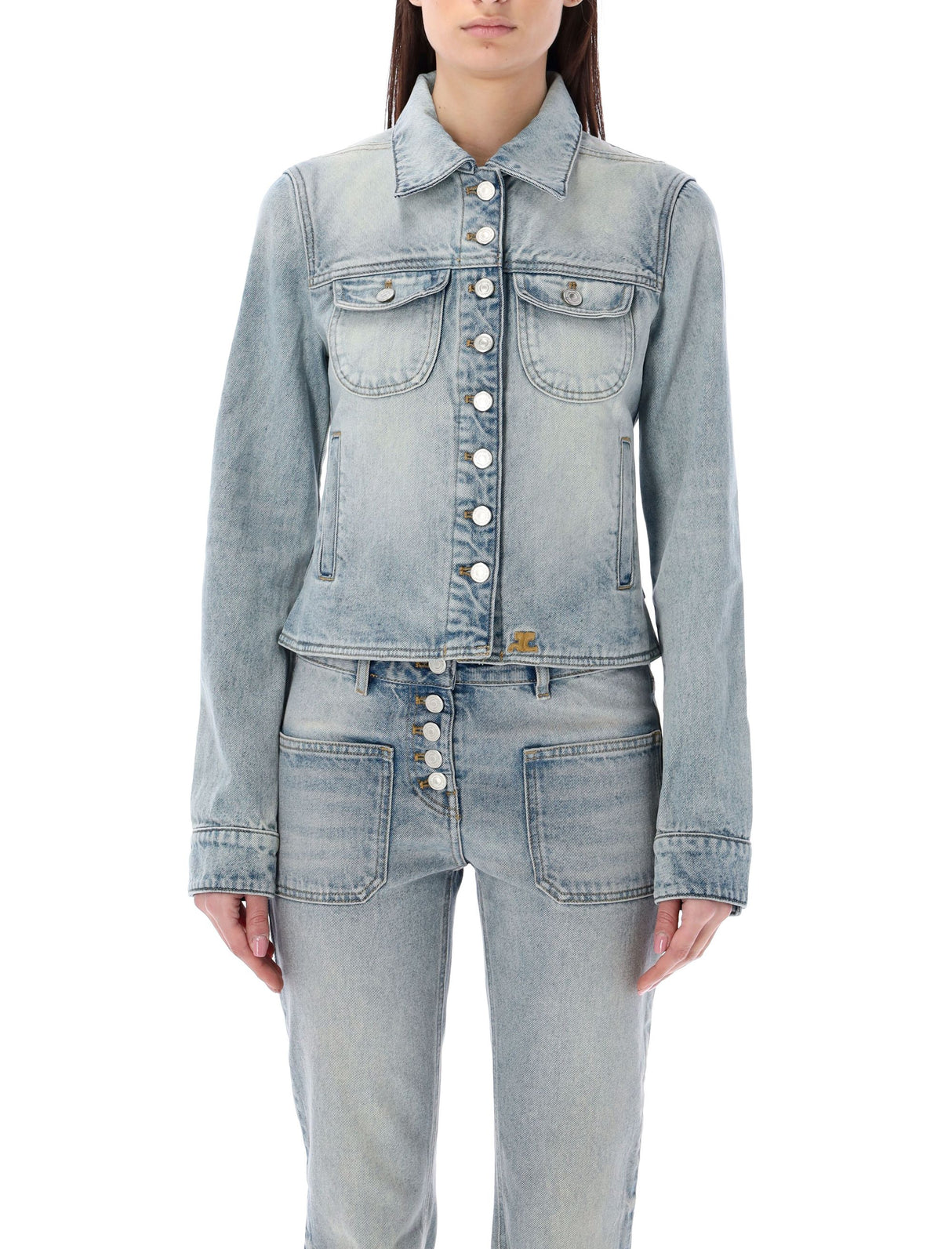 COURREGÈS Light Blue Denim Trucker Jacket for Women - SS24 Collection