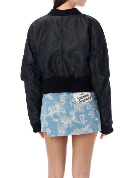 Classic Black Bomber Jacket for Women - SS24