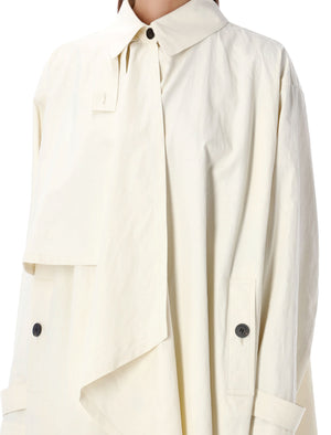 FERRAGAMO Modern Oversized Linen Trench Coat