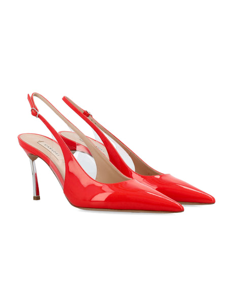 Coral Patent Leather Slingback Pumps for Women - High Heel Stiletto by كاسادي