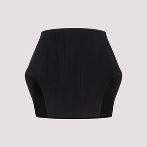 MUGLER Black Viscose Mini Skirt for Women - SS24 Collection