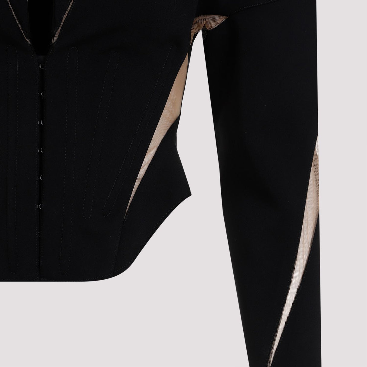 MUGLER Black Viscose Jacket for Women - SS24 Collection