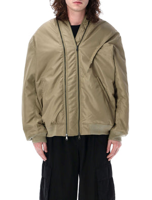 Y/PROJECT Double Zip Bomber Jacket for Men - Dark Beige