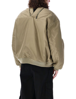 Y/PROJECT Double Zip Bomber Jacket for Men - Dark Beige