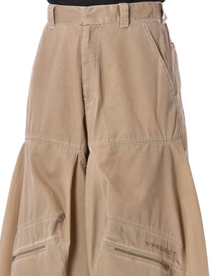 Y/PROJECT Men's Washed Beige Pop-Up Pants