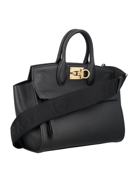 FERRAGAMO The Studio Handbag - Grainy Leather Top-Handle Bag for Women