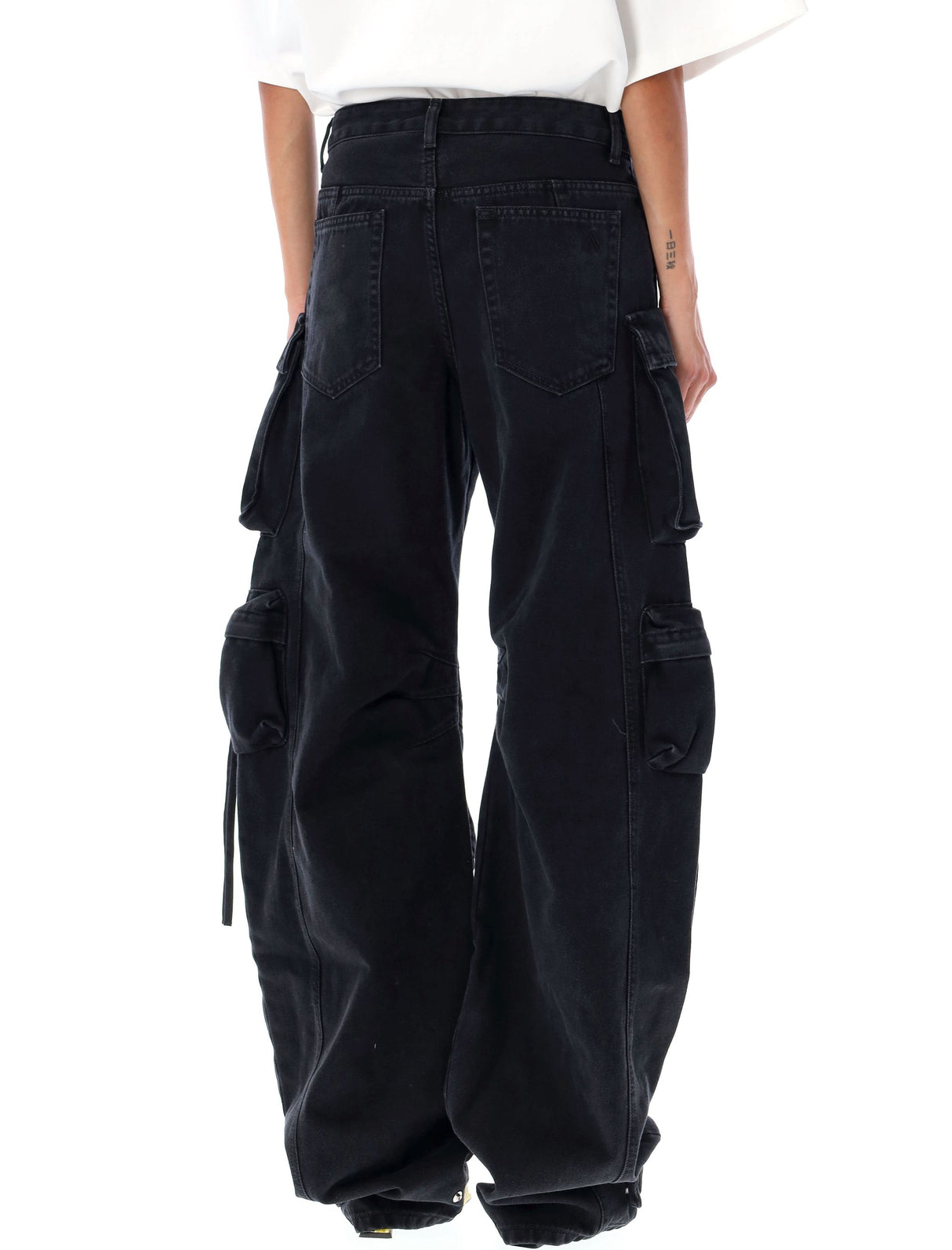 THE ATTICO Stained Black Camouflage Long Pants for Women