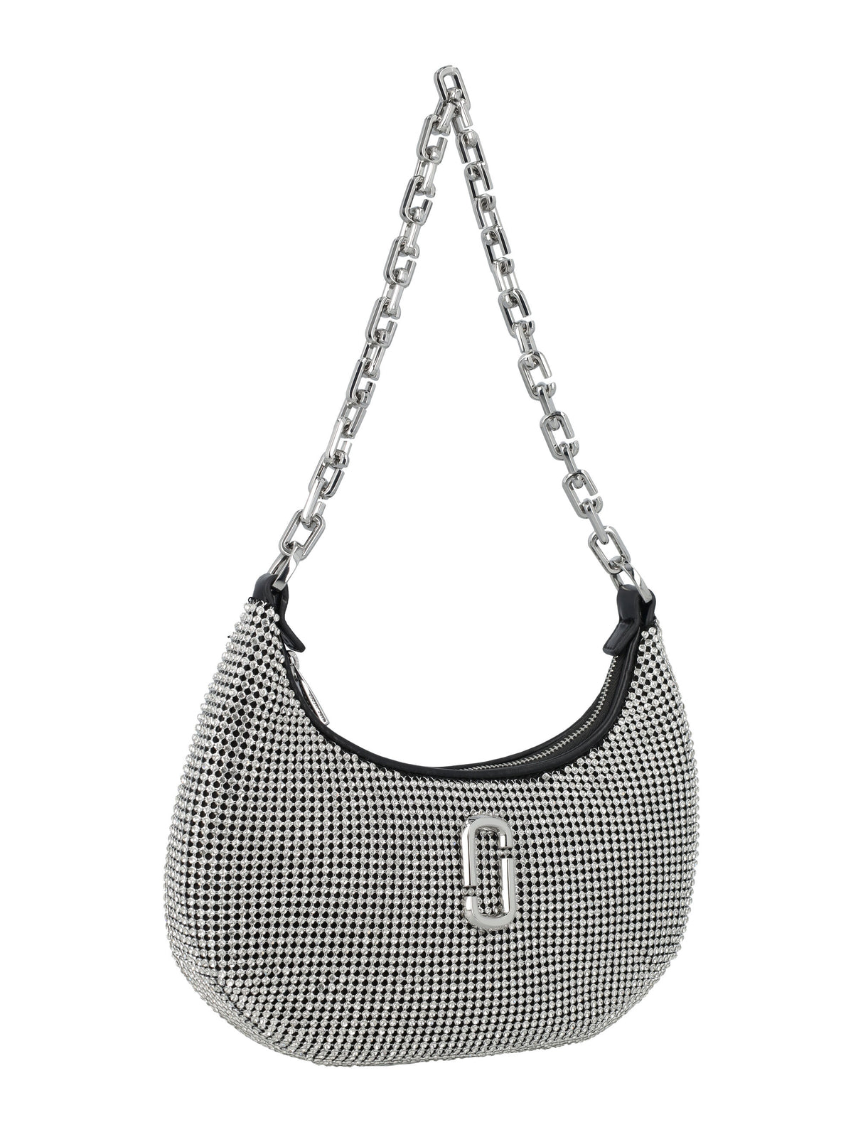 The Rhinestone Small Curve Crossbody Bag in Crystal for Women by MARC JACOBS