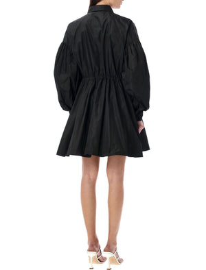 MSGM Black Taffeta Short Dress for Women - SS24