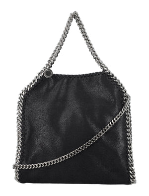 STELLA MCCARTNEY Eco-Friendly Mini Falabella Tote with Signature Silver Chain - Black