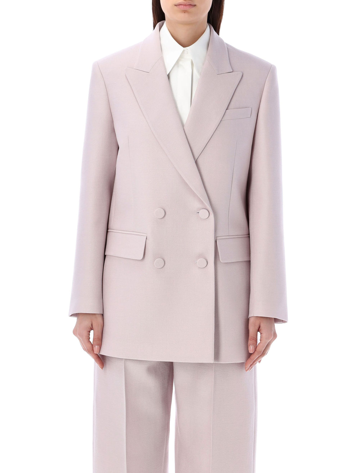 VALENTINO GARAVANI Double Breasted Blazer in NEMO_ROSE for SS24