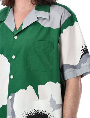 Men's Floral Print Poplin Bowling Shirt