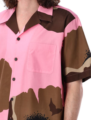 VALENTINO GARAVANI Men's Floral Print Poplin Bowling Shirt for SS24 Season