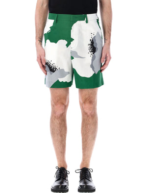 Floral Print Bermuda Shorts for Men in Smerald/Grey for SS24