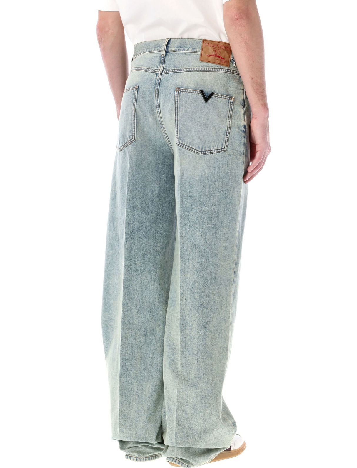 Men's Oversized Blue Denim Jeans by Valentino Garavani