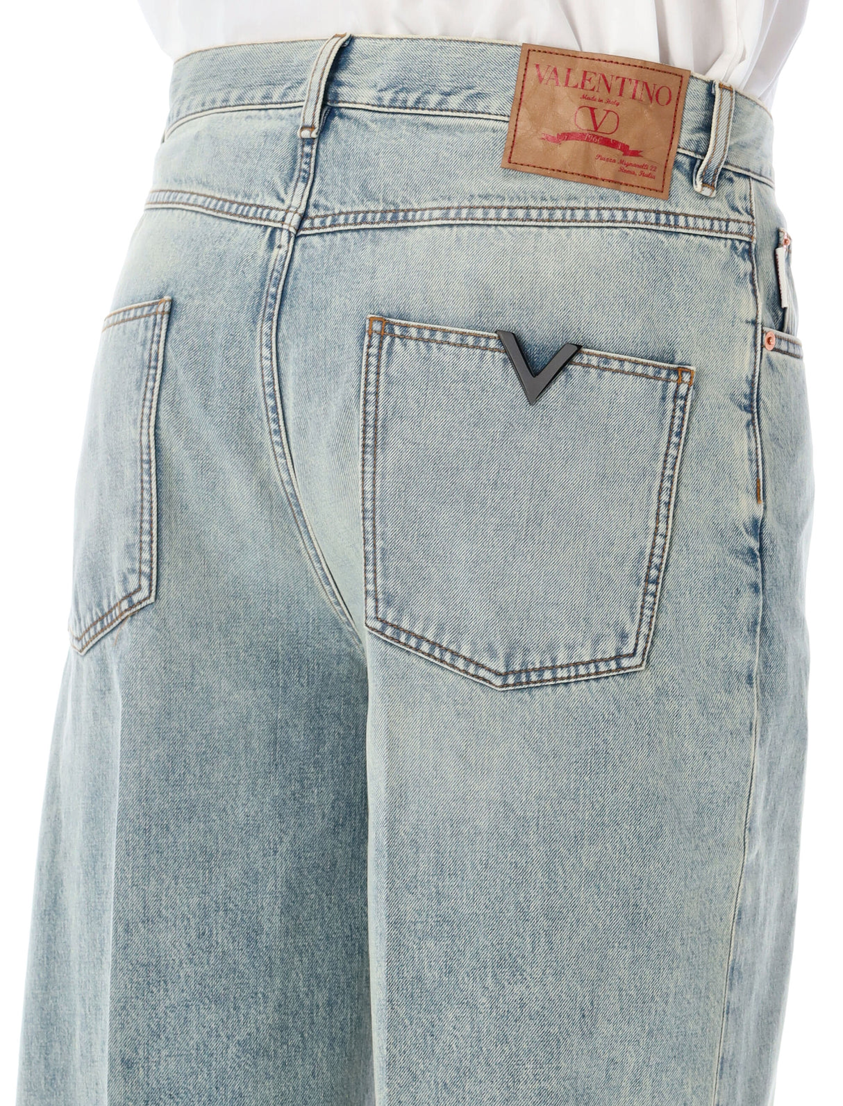 Men's Oversized Blue Denim Jeans by Valentino Garavani