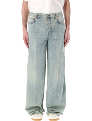 Men's Oversized Blue Denim Jeans by Valentino Garavani