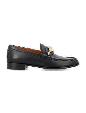 VALENTINO GARAVANI V Logo Loafers in Nero for Women - SS24 Season